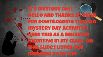 Preview of Mystery Day - Online Activity!