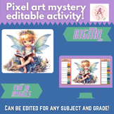 Mystery Digital EDITABLE LOW PREP - Book Fairy PIXEL ART R