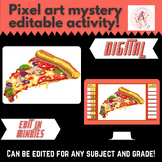 Mystery Digital EDITABLE LOW PREP - Pizza PIXEL ART Reveal