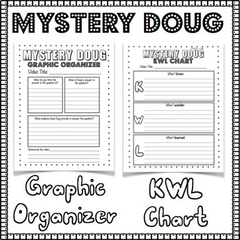Preview of Mystery Doug Graphic Organizer, KWL Chart, RACE Strategy