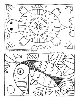 Mystery Drawings - set of five, K-5 classroom or art room activity