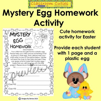 Preview of Mystery Egg Easter Homework Page