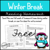 Free Winter Break Reading Homework Packet (Paper Saving) |