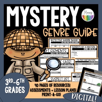 Preview of Mystery Genre Resource Guide | Printable + Digital