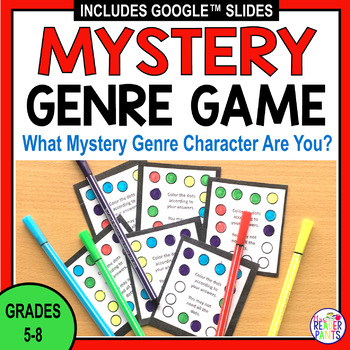 Preview of Mystery Genre Game - Book Character Archetypes - Genre Review Library Lesson