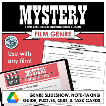 Preview of Mystery Genre - Introduction to Mystery Films - Print & Digital Movie Lesson