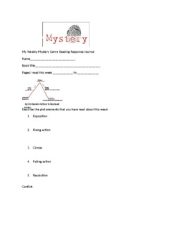 Preview of Mystery Genre Reading Response Journal