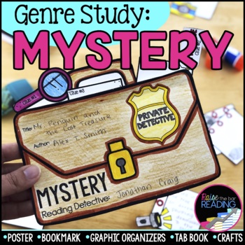 Preview of Mystery Genre Study: Mystery Poster, Reading Graphic Organizers & Activities