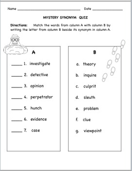 Mystery Genre Vocabulary and Context Clues: 56 Words with 16 Activities