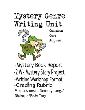 Preview of Mystery Genre Writing Unit: Mystery Story Writing Unit and Book Report
