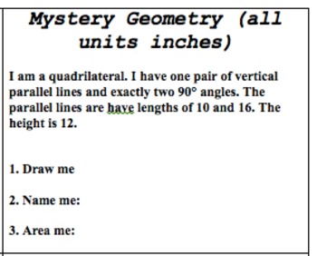 Preview of Mystery Geometry
