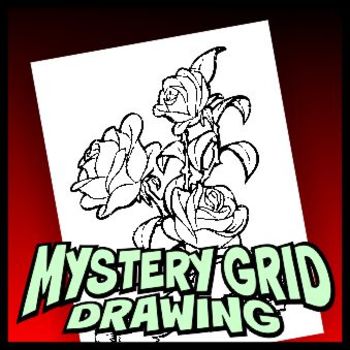 Preview of Mystery Grid Drawing Art Project - Roses