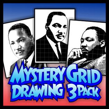 Preview of Mystery Grid Drawing Bundle - Martin Luther King Jr.