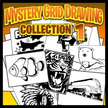 mystery grid drawing collection 1 by outside the lines lesson designs