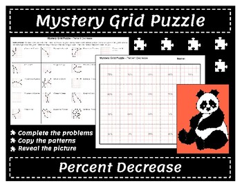 Preview of Mystery Grid Puzzle: (Panda) Percent Decrease (Custom for Jamie)