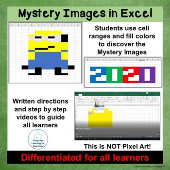 Preview of Mystery Images in Excel - Spreadsheet Resource 1