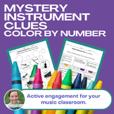 Mystery Instrument Coloring Page Music Activity
