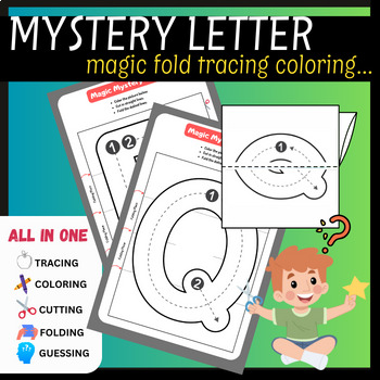 Preview of Mystery Letter Origami Challenge: Trace,Color,Cut,Fold Can You Crack the Code?