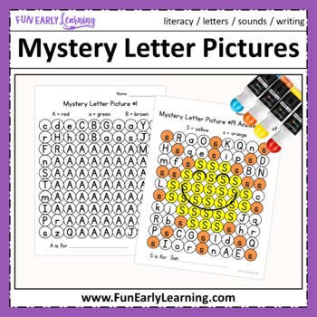 Preview of Mystery Letter Pictures - Letter Identification & Sounds Activity