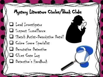 Preview of Mystery Book Clubs or Literature Circle Roles for Any Mystery Novel - Digital