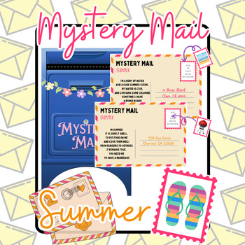 Preview of Mystery Mail - An early inferencing riddle activity - Summer Edition!
