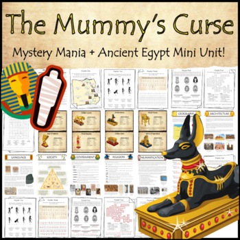 Preview of Mystery Mania - The Mummy's Curse (Ancient Egypt Activity + Mini Unit)