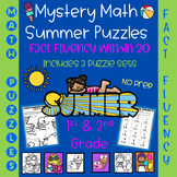 Math Summer Puzzles - Addition Fact Fluency Fun End of Year