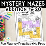 Mystery Mazes - Addition within 20 Math Fact Fluency Pract