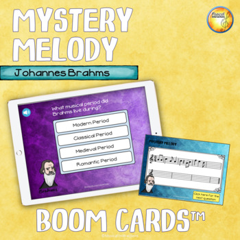 Preview of Mystery Melody Johannes Brahms Distance Learning Boom Cards
