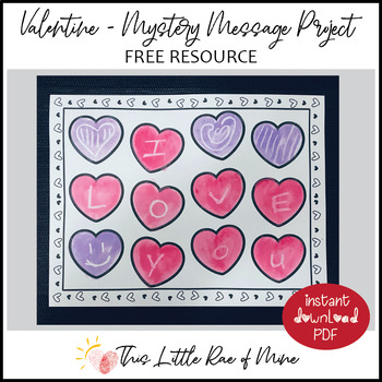 Preview of Mystery Message - Valentine's Day Painting project - printable keepsake -FREEBIE