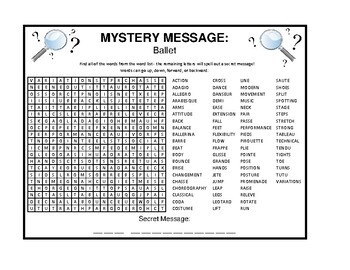 Preview of Mystery Messages - Dance