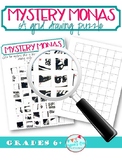 Mystery Mona's: Grid Drawing game, sub plans, one day, ear
