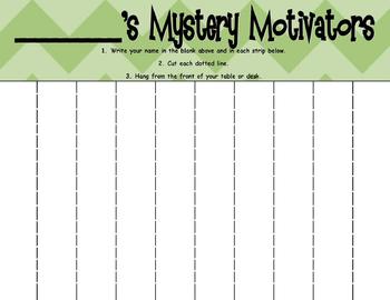 Preview of Mystery Motivators - Weekly Behavior Strips