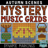 Mystery Music Grids - Coloring - Autumn Scenes (Dynamics)