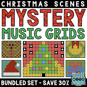 Preview of Mystery Music Grids- Christmas Scenes (BUNDLED SET)
