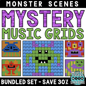 Preview of Mystery Music Grids- Monsters (BUNDLED SET)