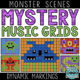 Mystery Music Grids - Coloring - Monsters (Dynamic Markings)