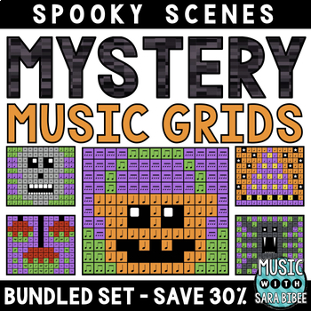 Preview of Mystery Music Grids- Spooky Scenes (BUNDLED SET)
