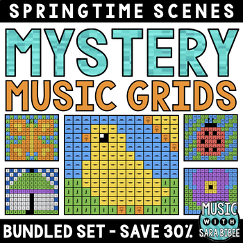 Preview of Mystery Music Grids- Spring Scenes (BUNDLED SET)