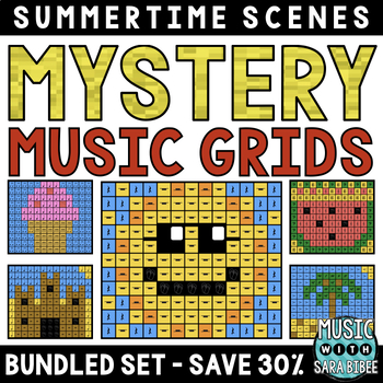 Preview of Mystery Music Grids- Summer Scenes (BUNDLED SET)