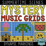 Mystery Music Grids - Coloring - Summer Scenes (Dynamics)