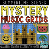 Mystery Music Grids - Coloring - Summer Scenes (Quarter/Ei