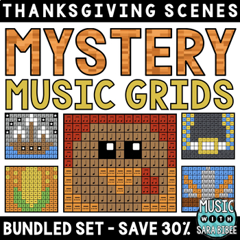 Preview of Mystery Music Grids- Thanksgiving Scenes (BUNDLED SET- SAVE 30%)