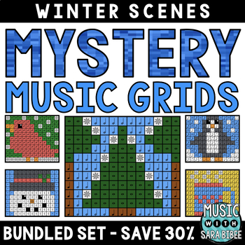 Preview of Mystery Music Grids- Winter Scenes (BUNDLED SET)