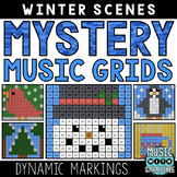 Mystery Music Grids - Coloring - Winter Scenes (Dynamics)