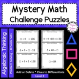 Mystery Math Challenge Puzzles - Level 2 - Algebraic Think