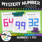 Mystery Number Puzzles - Identifying Numbers 1-100 (Set 1)
