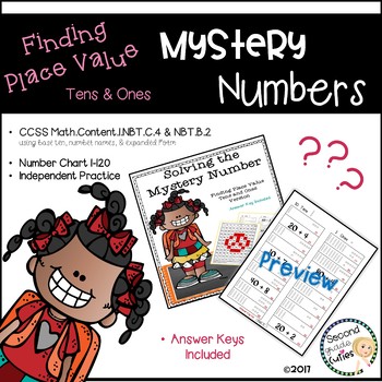 Preview of Mystery Numbers Place Value version: Ones and Tens