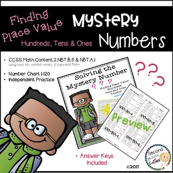 Preview of Mystery Numbers Place Value: Ones, Tens, & Hundreds