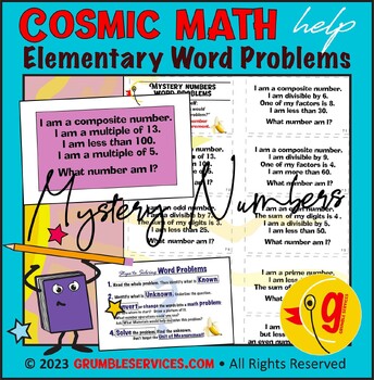 Preview of Math Elementary 40 Word Problems: Multiplication Facts & Mystery Numbers